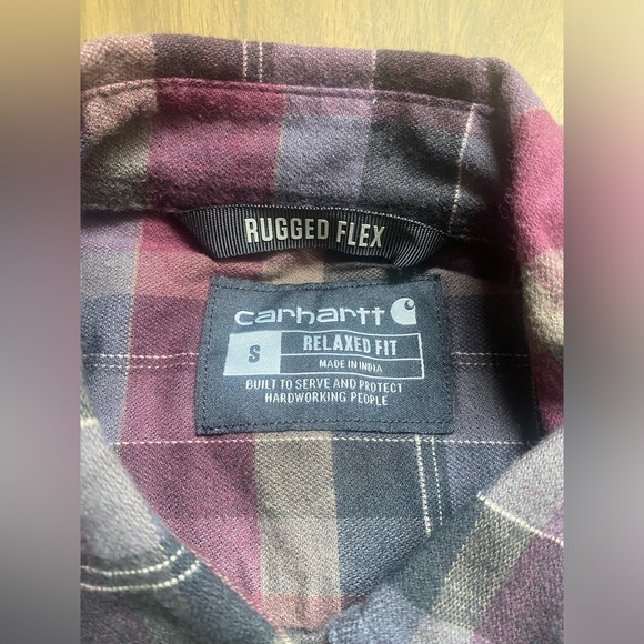 Carhartt Men's Rugged Flex Fitted Midweight Flannel Long-Sleeve - Men’s Small - Picture 5 of 10